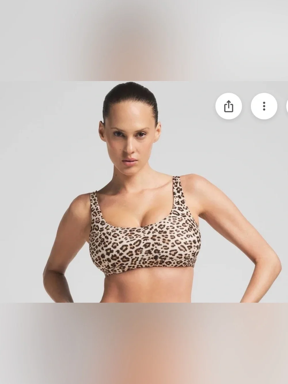 SKIMS SIGNATURE SWIM TANK BIKINI TOP TP-TNK-8469W CHAMPAGNE LEOPARD PRINT 4X
